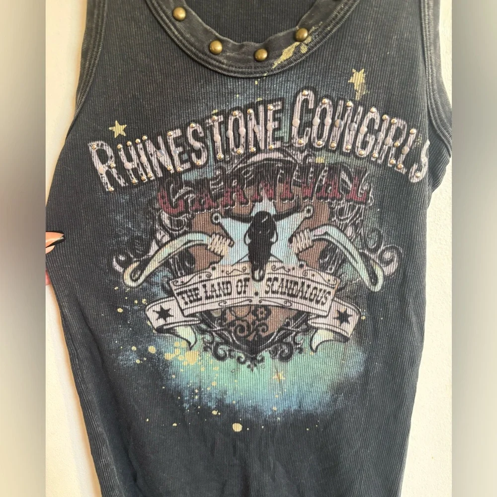 Y2K RARE Graphic Tank with Studs - Picture 1 of 7